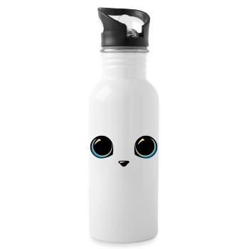 cat eyes - Water bottle with straw - white - Right