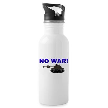 Des chars avec des noeuds dans le canon No War - Gourde avec paille intégrée - blanc - Droite