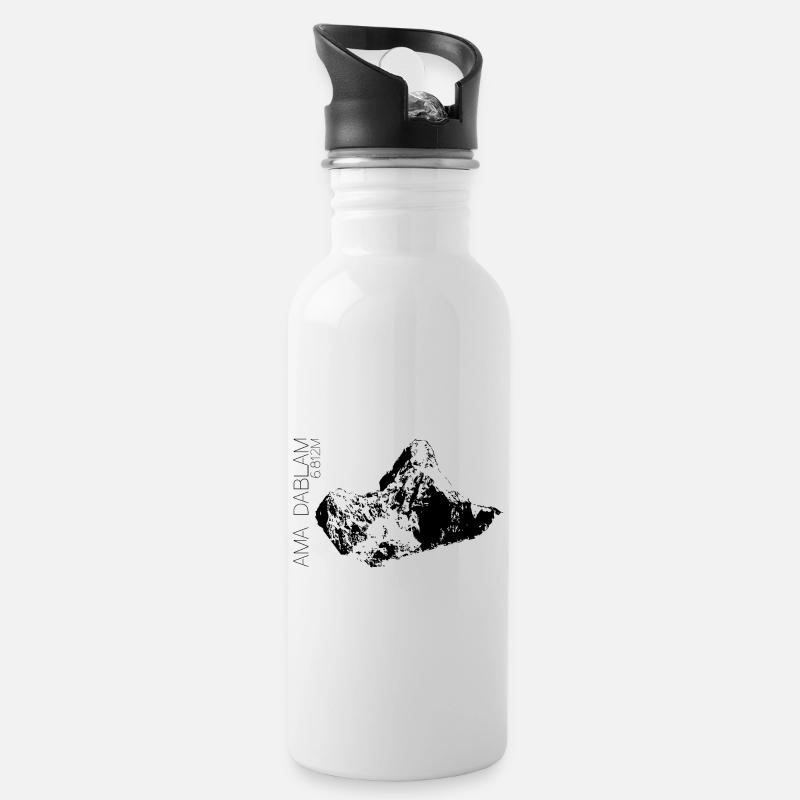 Herrin Dablam - Trinkflasche mit integriertem Trinkhalm - Weiß