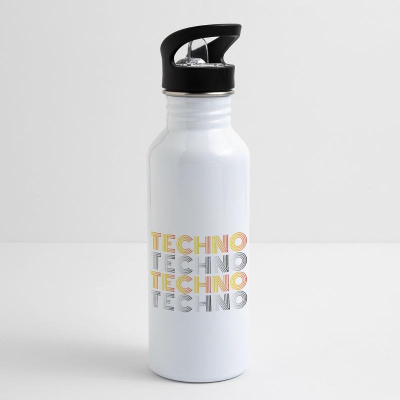 Techno Techno Techno Techno minimal shirt Water bottle with straw