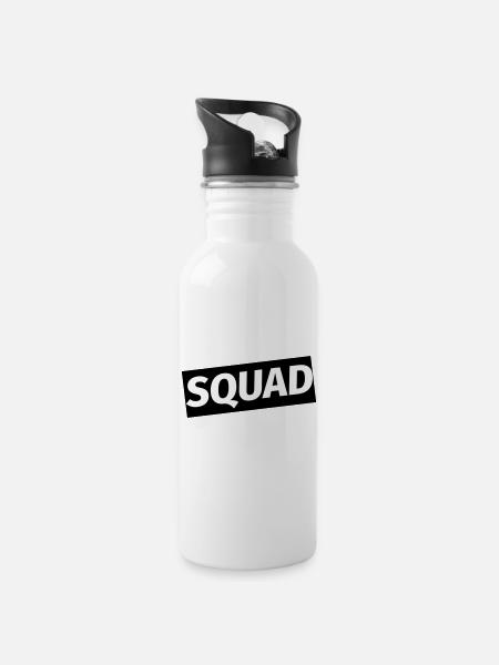 squad - Trinkflasche mit integriertem Trinkhalm - Weiß
