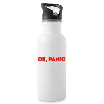 Ok, panic - Trinkflasche mit integriertem Trinkhalm - Weiß - Rechts