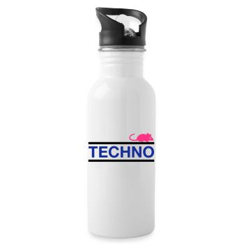 ★ design colors changeable ★ Technomaus (mouse) - Water bottle with straw - white - Right