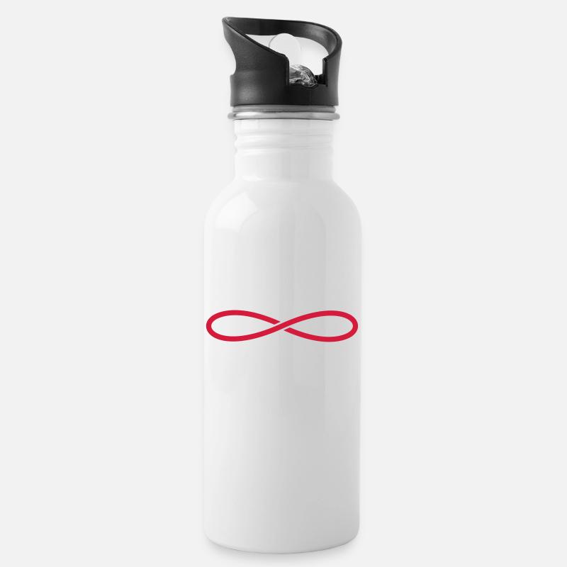 Symbol Unendlichkeit - Trinkflasche mit integriertem Trinkhalm - Weiß