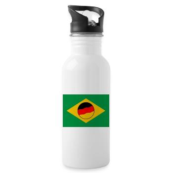 Deutschland Brasilien - Trinkflasche mit integriertem Trinkhalm - Weiß - Rechts
