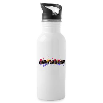 Erzieher Stolz job bunt - Trinkflasche mit integriertem Trinkhalm - Weiß - Rechts
