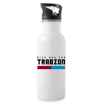 Bize her yer Trabzon - Trinkflasche mit integriertem Trinkhalm - Weiß - Rechts