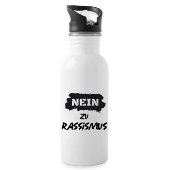 rassismus - Trinkflasche mit integriertem Trinkhalm - Weiß - Rechts