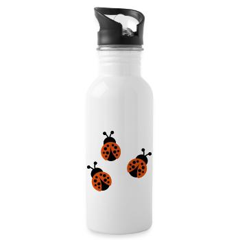 Ladybug - Water bottle with straw - white - Right