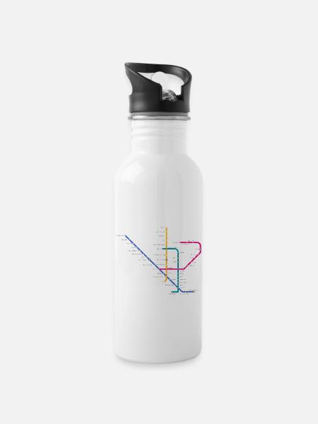 Metro Lisboa - Water bottle with straw - white
