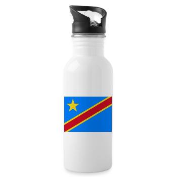 DR Kongo flag - Trinkflasche mit integriertem Trinkhalm - Weiß - Rechts