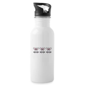 koala, baby koala, koala hoodies, koala t shirts - Water bottle with straw - white - Right