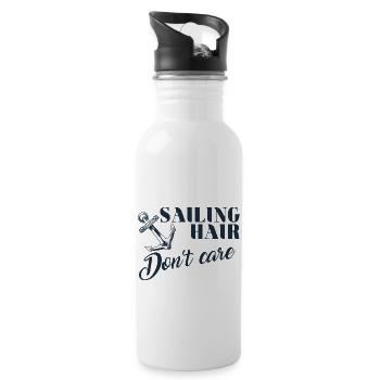 Sail hair but no matter funny sailor design - Water bottle with straw - white - Right