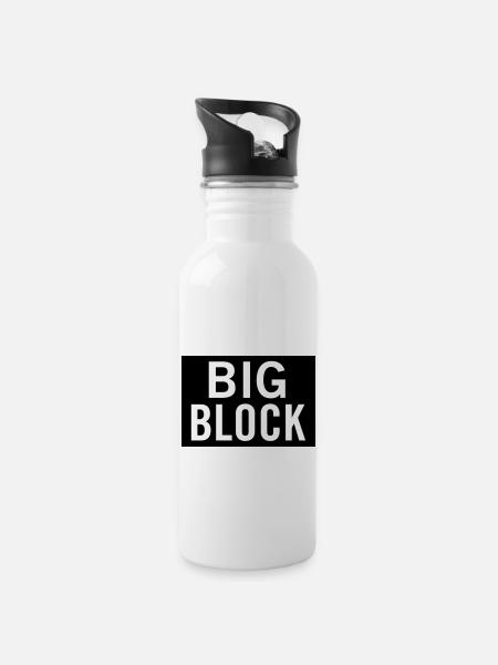 Big Block - Trinkflasche mit integriertem Trinkhalm - Weiß