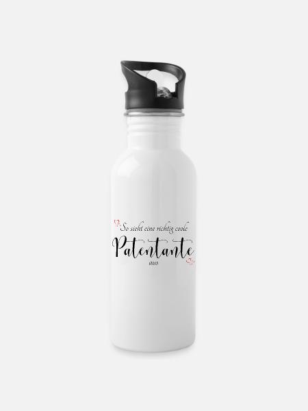 Patentante - Trinkflasche mit integriertem Trinkhalm - Weiß