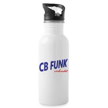 CB Funk verbindet - Trinkflasche mit integriertem Trinkhalm - Weiß - Rechts