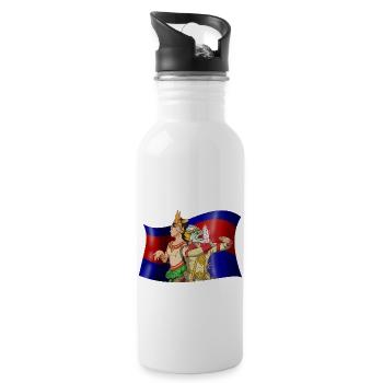 Cambodge Reamker Danse Khmer Apsara I Cadeau - Gourde avec paille intégrée - blanc - Droite