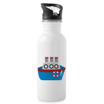 Schiff - Trinkflasche mit integriertem Trinkhalm - Weiß - Rechts