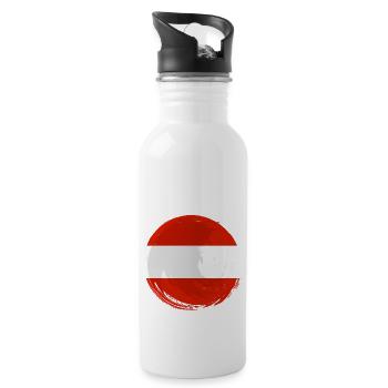 Austria Flag Austria Austrian Flag AT - Water bottle with straw - white - Right