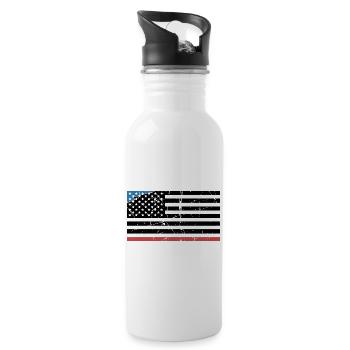USA Vintage Flagge kreativ - Trinkflasche mit integriertem Trinkhalm - Weiß - Rechts