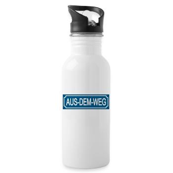 Aus-dem-Weg - Humor-Satire-Lustige Sprüche - Trinkflasche mit integriertem Trinkhalm - Weiß - Rechts