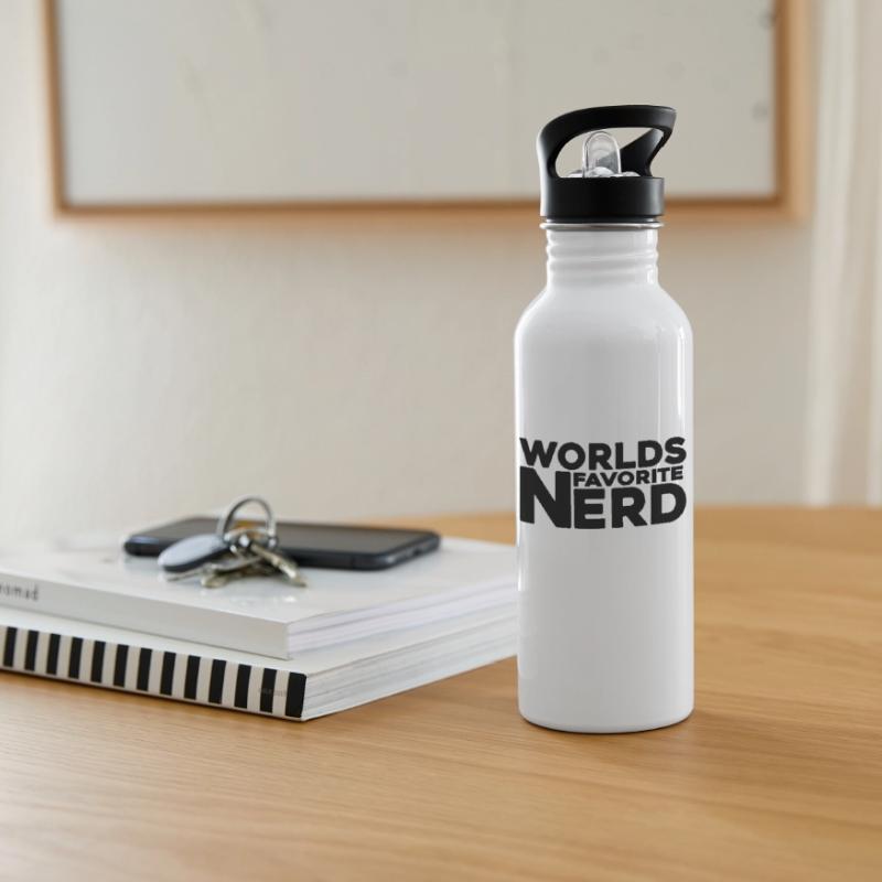 nerd coder iq server Trinkflasche mit integriertem Trinkhalm