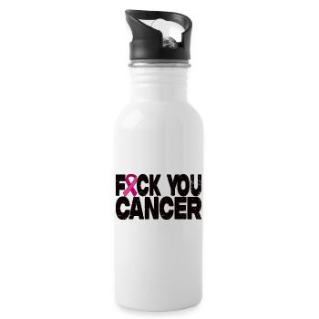 Fuck You Cancer - Pink Bow - Gourde avec paille intégrée - blanc - Droite