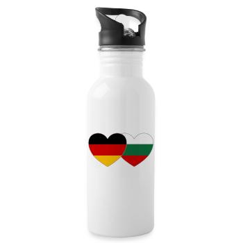 Allemagne Bulgarie Drapeau Cœur - Gourde avec paille intégrée - blanc - Droite