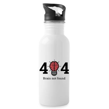 404 - brain not found - Water bottle with straw - white - Right