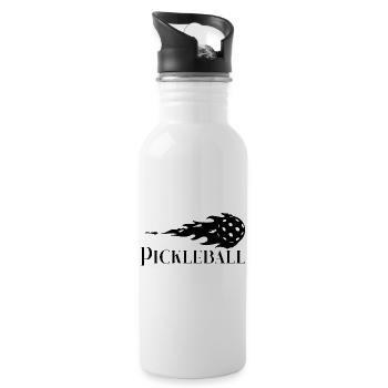 Pickleball - Trinkflasche mit integriertem Trinkhalm - Weiß - Rechts