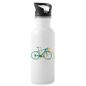 Vibrant Tri-Tone Bicycle Overlay - Water bottle with straw - white - Right