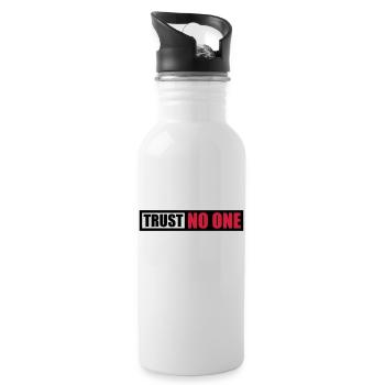 trust no one Zitat - Trinkflasche mit integriertem Trinkhalm - Weiß - Rechts