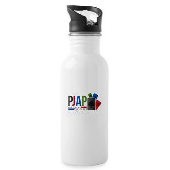 papa joue au poker design - Gourde avec paille intégrée - blanc - Droite