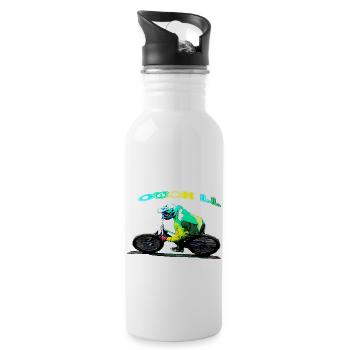 MTB Downhill Mountainbike - Trinkflasche mit integriertem Trinkhalm - Weiß - Rechts