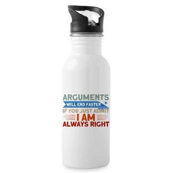 Irony Sarcasm Sarcastic gift - Water bottle with straw - white - Right