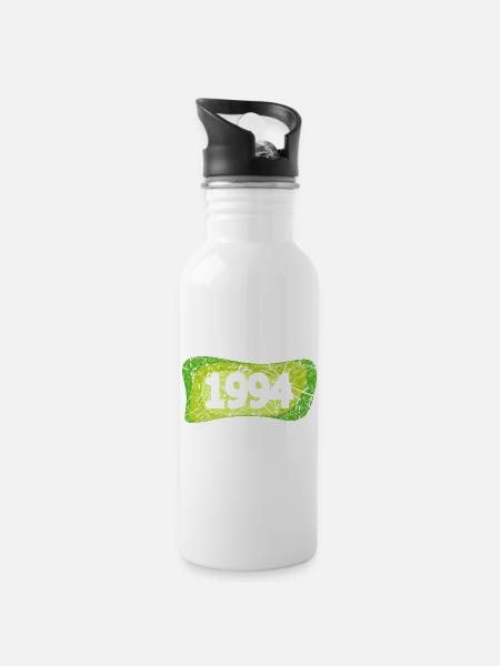 Retro Kratzer 1994 - Trinkflasche mit integriertem Trinkhalm - Weiß