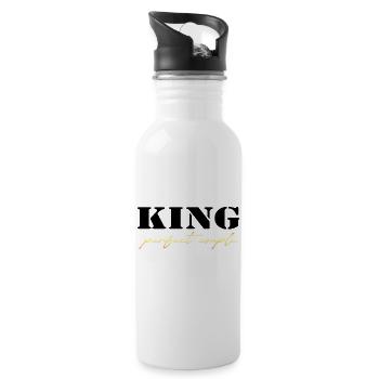 King and Queen King Geschenk black and gold - Trinkflasche mit integriertem Trinkhalm - Weiß - Rechts