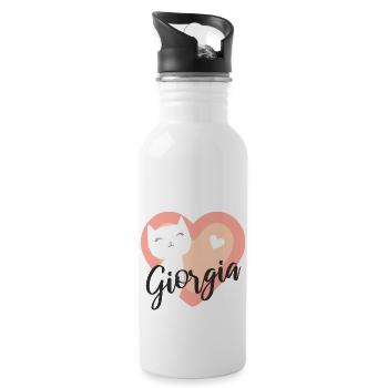 Giorgia Nom Prénom Chaton - Gourde avec paille intégrée - blanc - Droite