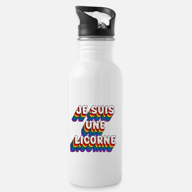 JE SUIS UNE LICORNE - Gourde avec paille intégrée - blanc