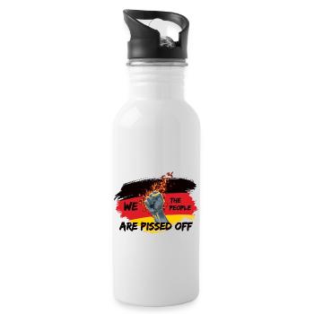 Deutschland Flagge Volk - Trinkflasche mit integriertem Trinkhalm - Weiß - Rechts