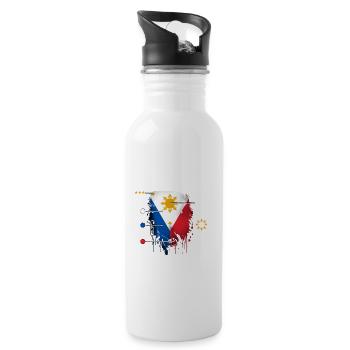Philippines drapeau philippin fierté je cadeau - Gourde avec paille intégrée - blanc - Droite