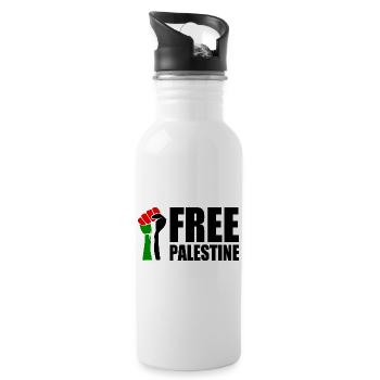 Free palestine - Gourde avec paille intégrée - blanc - Droite