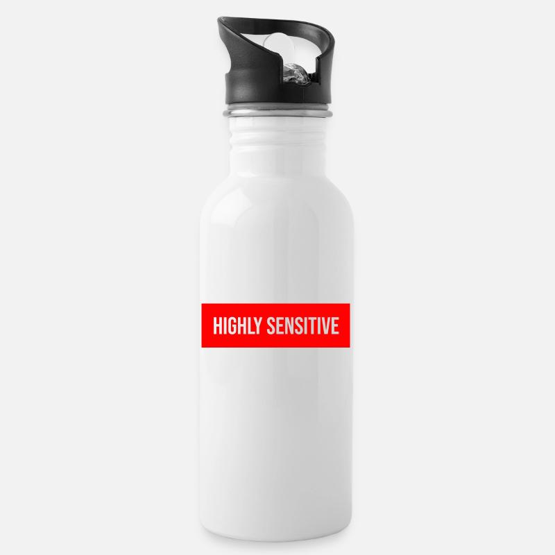 Highly Sensitive - Trinkflasche mit integriertem Trinkhalm - Weiß