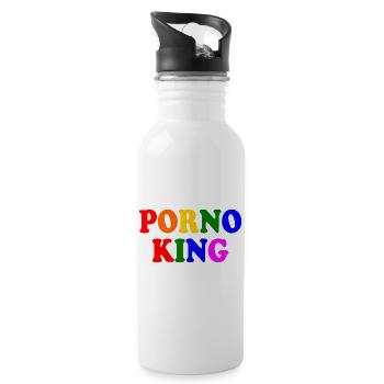 Porno king - Trinkflasche mit integriertem Trinkhalm - Weiß - Rechts