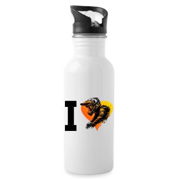 Cyclisme Hommes Cycliste VTT Cyclisme - Gourde avec paille intégrée - blanc - Droite