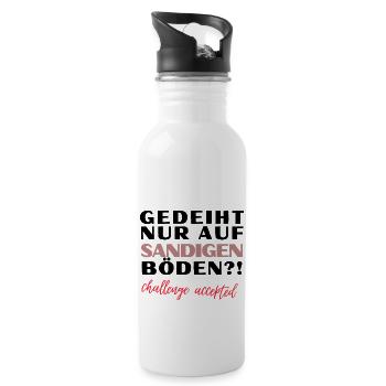 Hobbygärtner - Motivation - Trinkflasche mit integriertem Trinkhalm - Weiß - Rechts