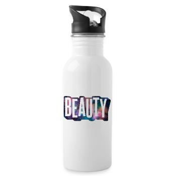 Beauty Beauty Outer Space Font Cool - Water bottle with straw - white - Right