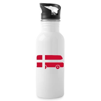Camper Danemark Voyage Vacances Camper Autocollant - Gourde avec paille intégrée - blanc - Droite