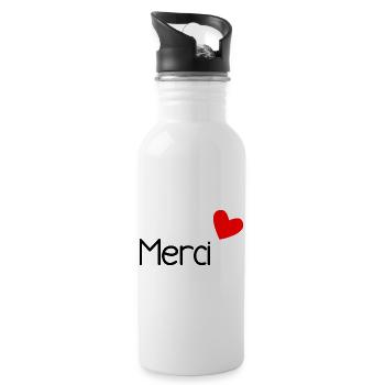 MERCI. MAÎTRESSE. MAÎTRE. MERCI MAÎTRESSE - Gourde avec paille intégrée - blanc - Droite