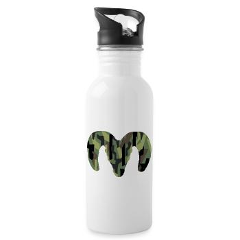 Bighorn Sheep Camouflage – Pure Wilderness - Water bottle with straw - white - Right